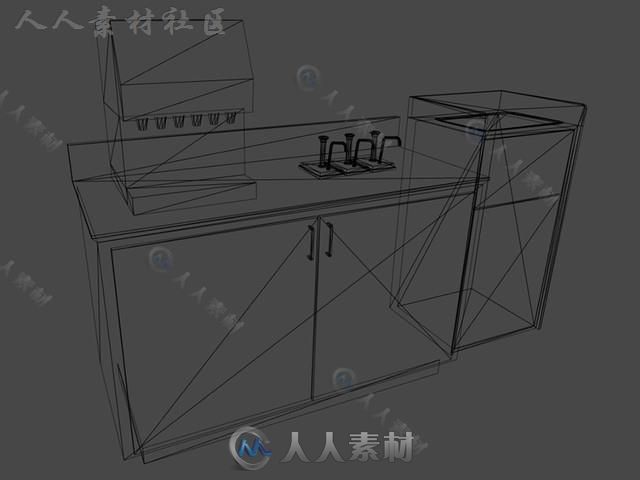 办公室咖啡馆家具道具3D模型Unity游戏素材资源