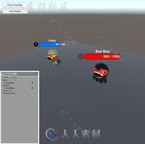 角色血条系统GUI脚本Unity游戏素材资源