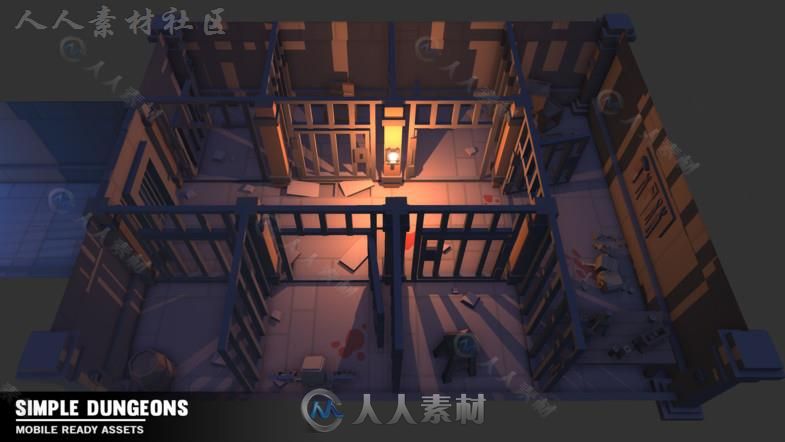 简单完整的卡通地下城环境3D模型Unity游戏素材资源