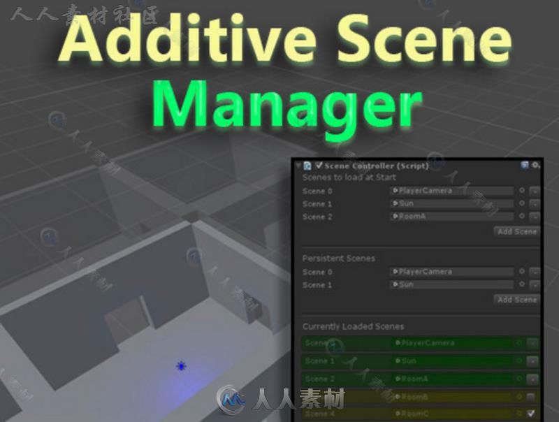 附加场景管理器工具编辑器扩充Unity游戏素材资源