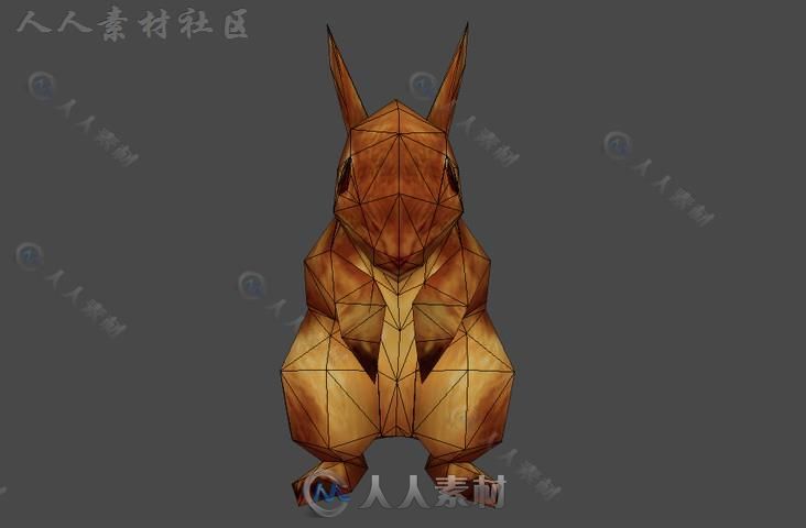 可爱地松鼠动物角色3D模型Unity游戏素材资源