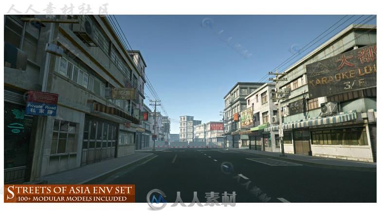 现实的城市街道环境3D模型Unity游戏素材资源