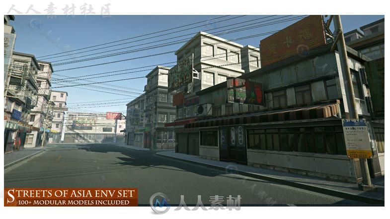 现实的城市街道环境3D模型Unity游戏素材资源