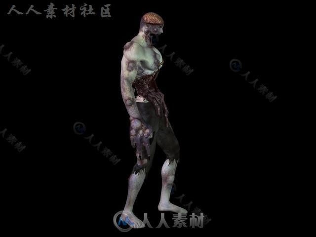 恐怖的僵尸科幻人形生物角色3D模型Unity游戏素材资源