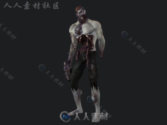 恐怖的僵尸科幻人形生物角色3D模型Unity游戏素材资源