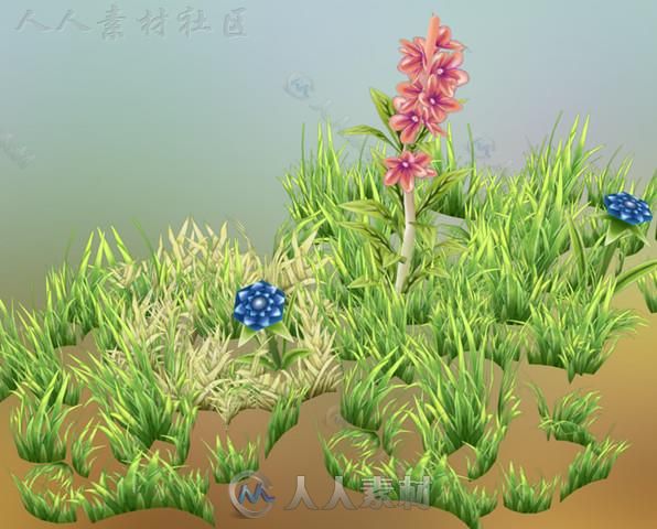 风格化树叶自然包植物3D模型Unity游戏素材资源