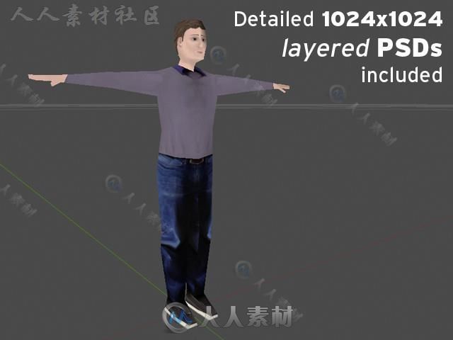 超级低聚完美的人类人形生物角色3D模型Unity游戏素材资源