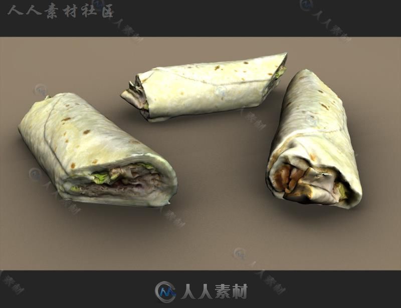 现代六个美味详细的三明治3D模型合辑