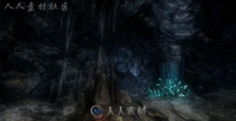 复杂的地下洞穴环境3D模型Unity游戏素材资源