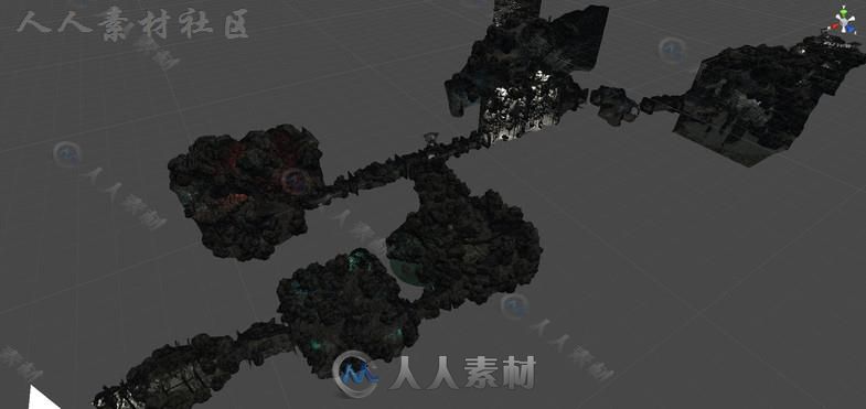 复杂的地下洞穴环境3D模型Unity游戏素材资源