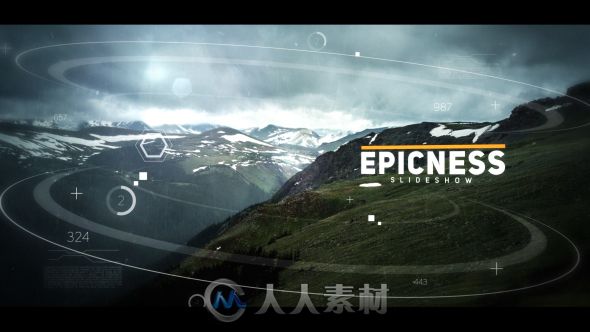 美丽时尚的圆弧数字视差幻灯片相册动画AE模板 Videohive Cinematic Slideshow 192...