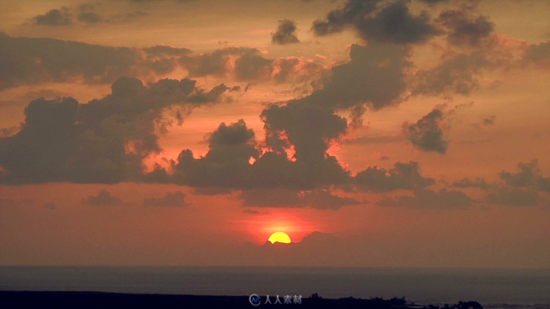 海平面太阳落下视频素材