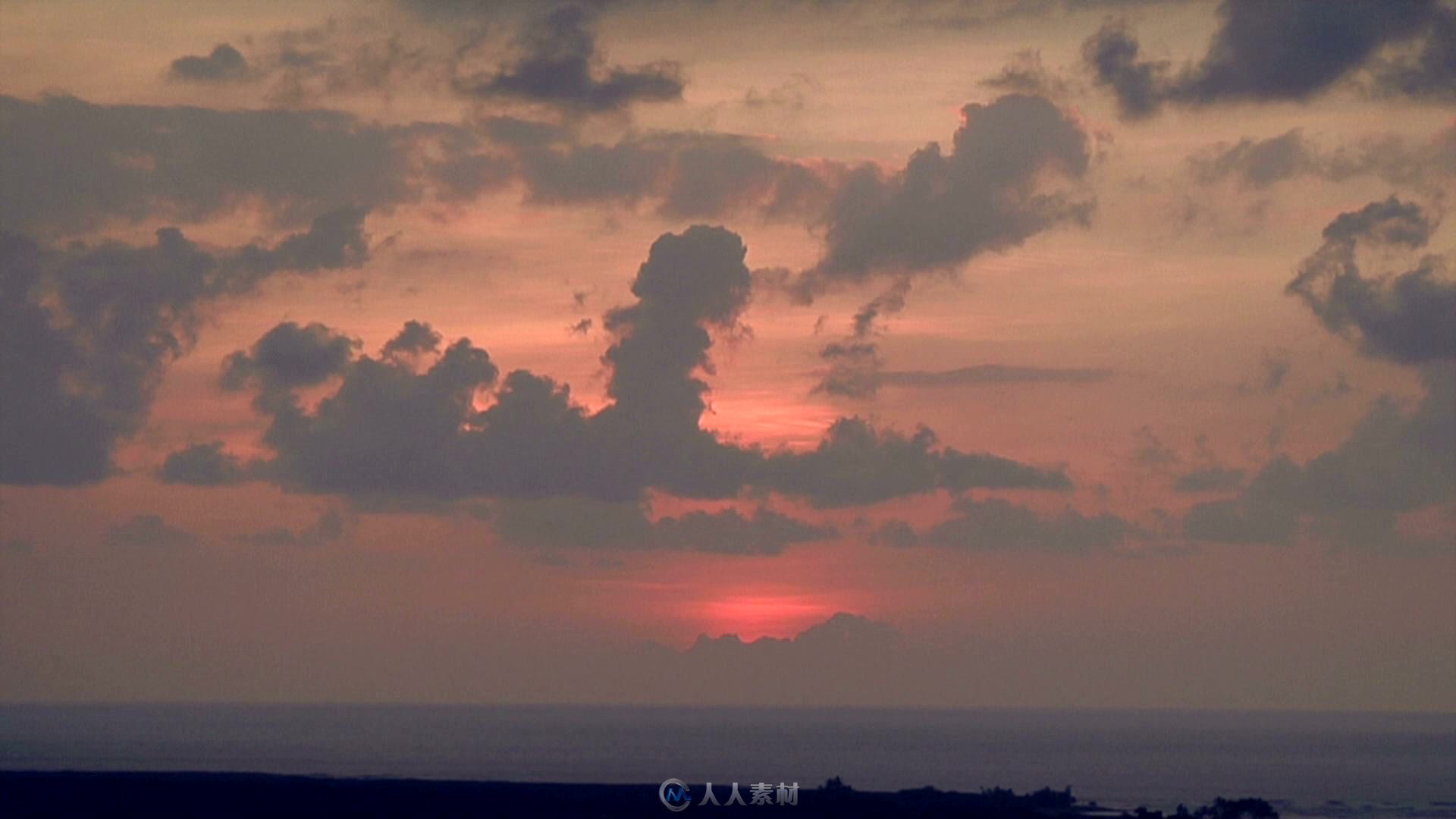 海平面太阳落下视频素材