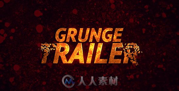 火焰粒子字幕标题动画极限运动体育视频包装AE模板Videohive Grunge Trail...