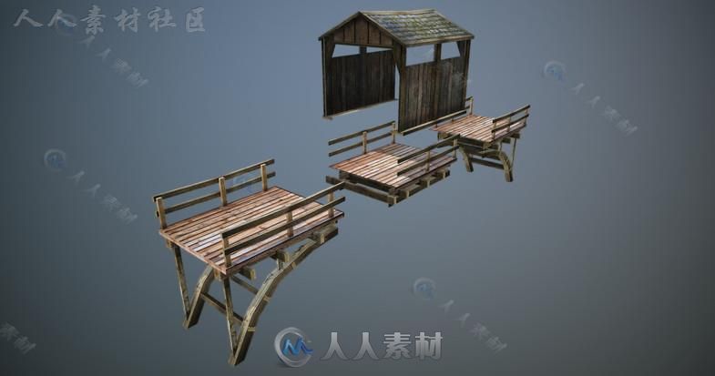 模块化桥梁包工业环境3D模型Unity游戏素材资源