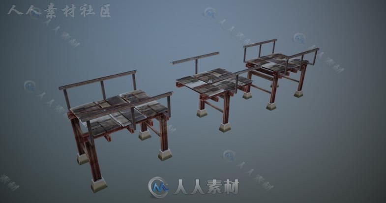 模块化桥梁包工业环境3D模型Unity游戏素材资源