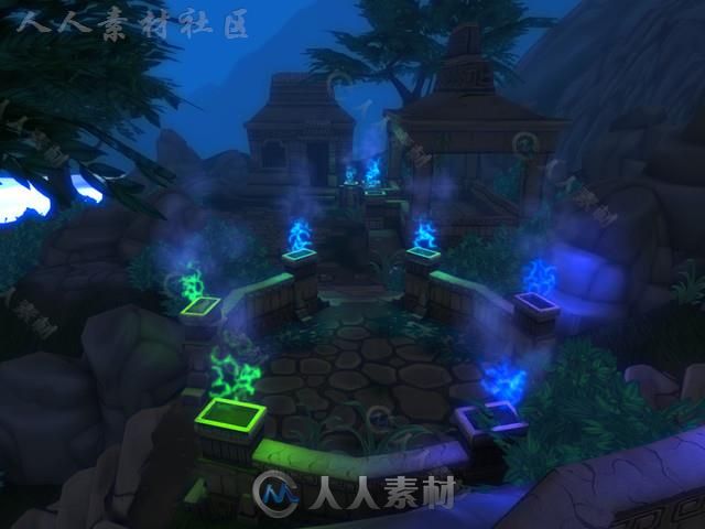 阿兹特克魔幻祭坛幻想环境3D模型Unity游戏素材资源