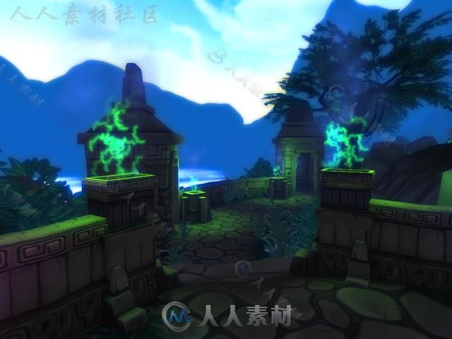 阿兹特克魔幻祭坛幻想环境3D模型Unity游戏素材资源