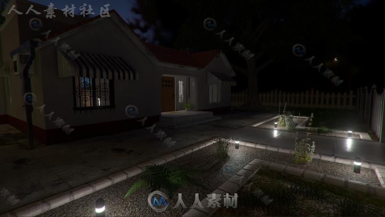 中产阶级家庭郊区的房屋城市环境3D模型Unity游戏素材资源