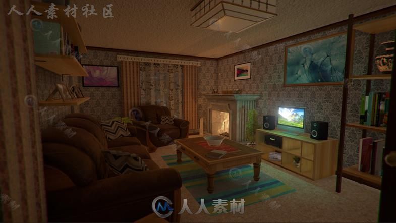 中产阶级家庭郊区的房屋城市环境3D模型Unity游戏素材资源