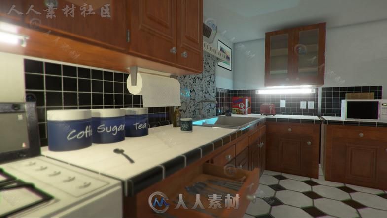 中产阶级家庭郊区的房屋城市环境3D模型Unity游戏素材资源