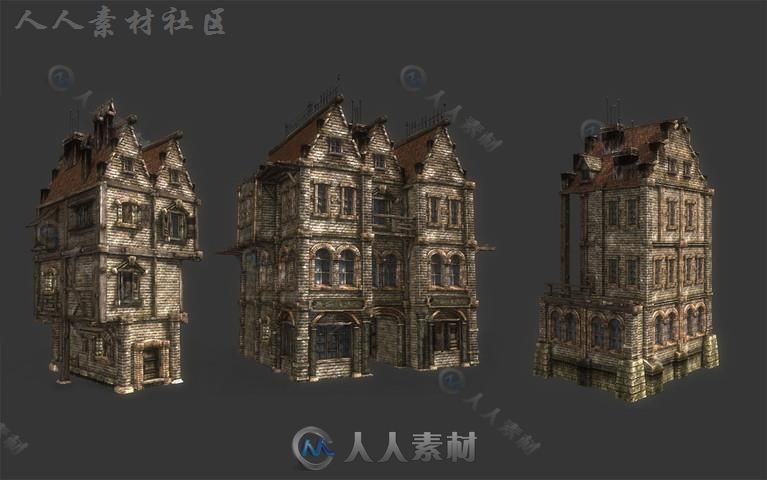 完美恐怖的闹鬼镇幻想环境3D模型Unity游戏素材资源