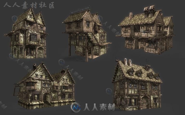 完美恐怖的闹鬼镇幻想环境3D模型Unity游戏素材资源