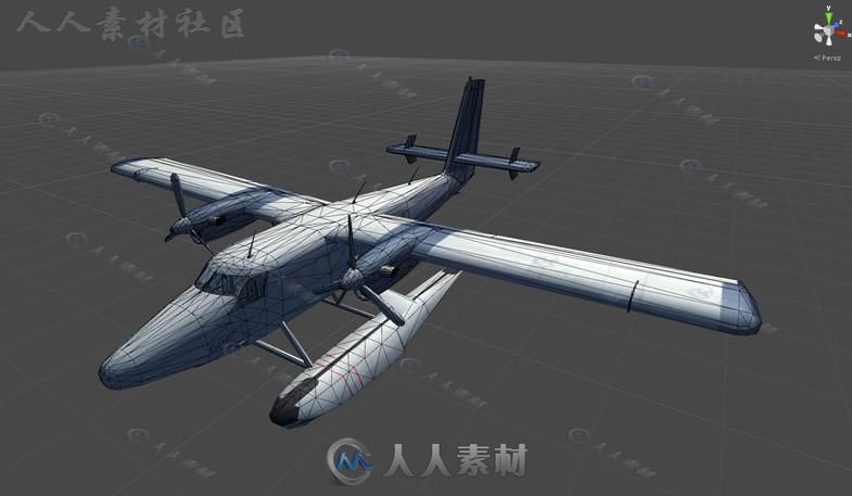 民用水上登陆飞机空中汽车3D模型Unity游戏素材资源