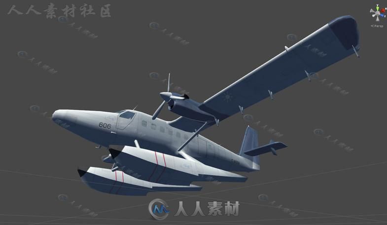 民用水上登陆飞机空中汽车3D模型Unity游戏素材资源