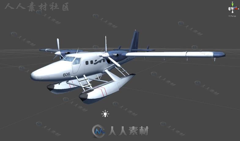 民用水上登陆飞机空中汽车3D模型Unity游戏素材资源