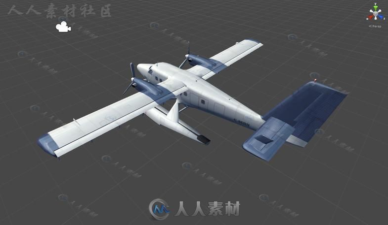 民用水上登陆飞机空中汽车3D模型Unity游戏素材资源