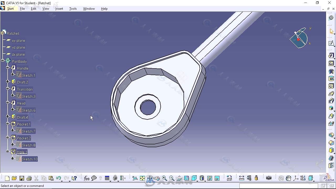 CATIA V5部件图案对称技术训练视频教程