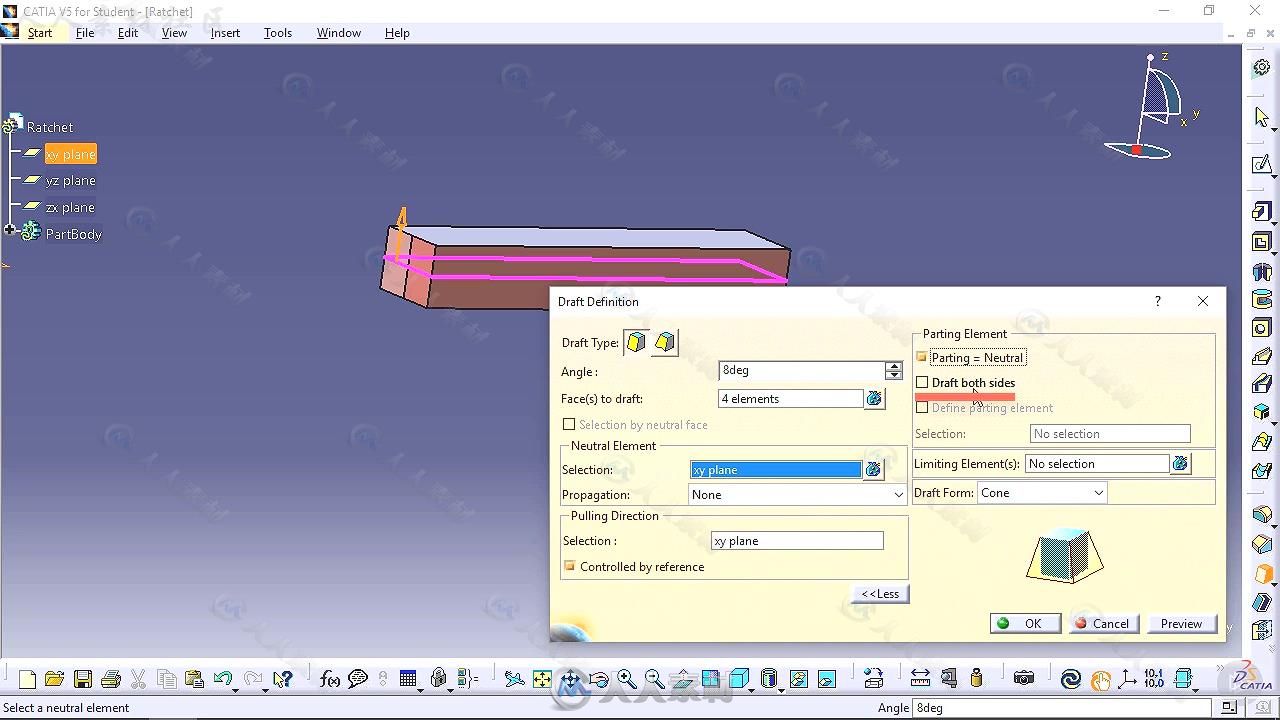 CATIA V5部件图案对称技术训练视频教程