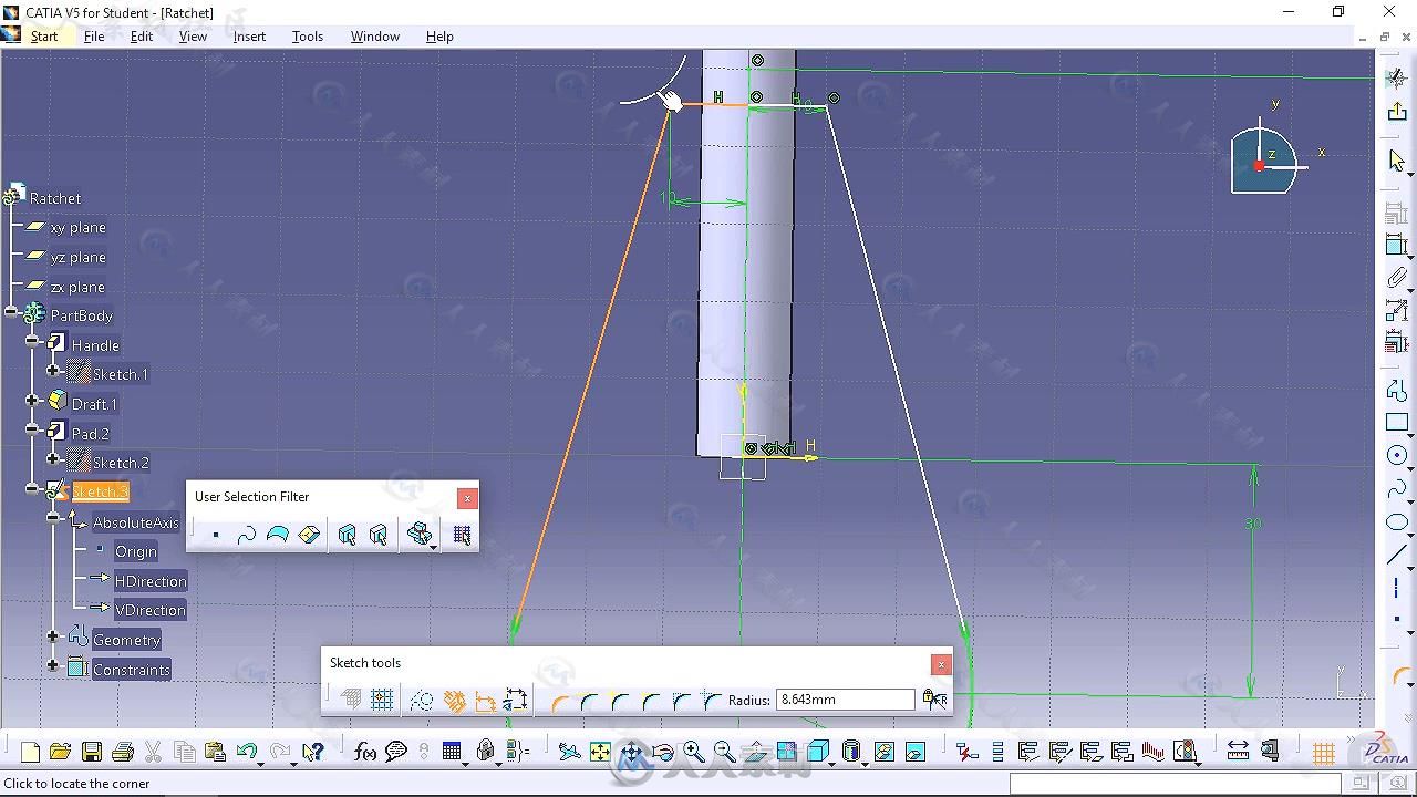 CATIA V5部件图案对称技术训练视频教程