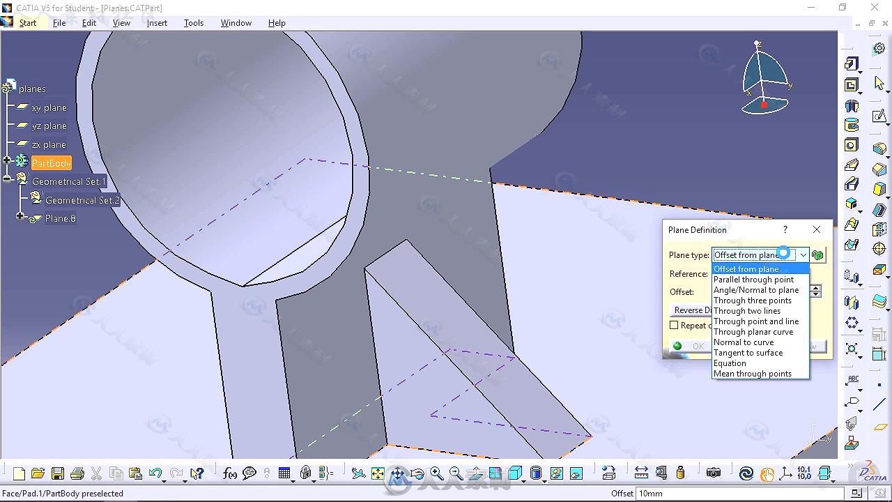 CATIA V5部件图案对称技术训练视频教程