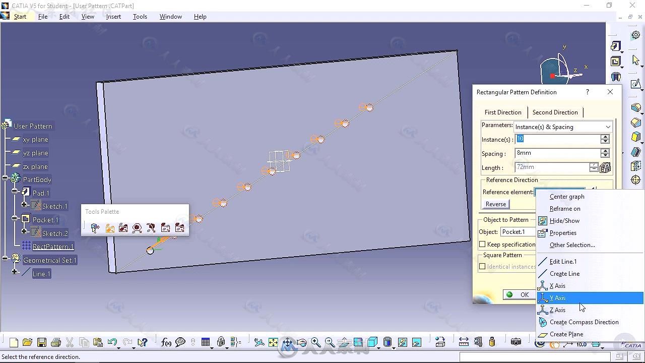 CATIA V5部件图案对称技术训练视频教程