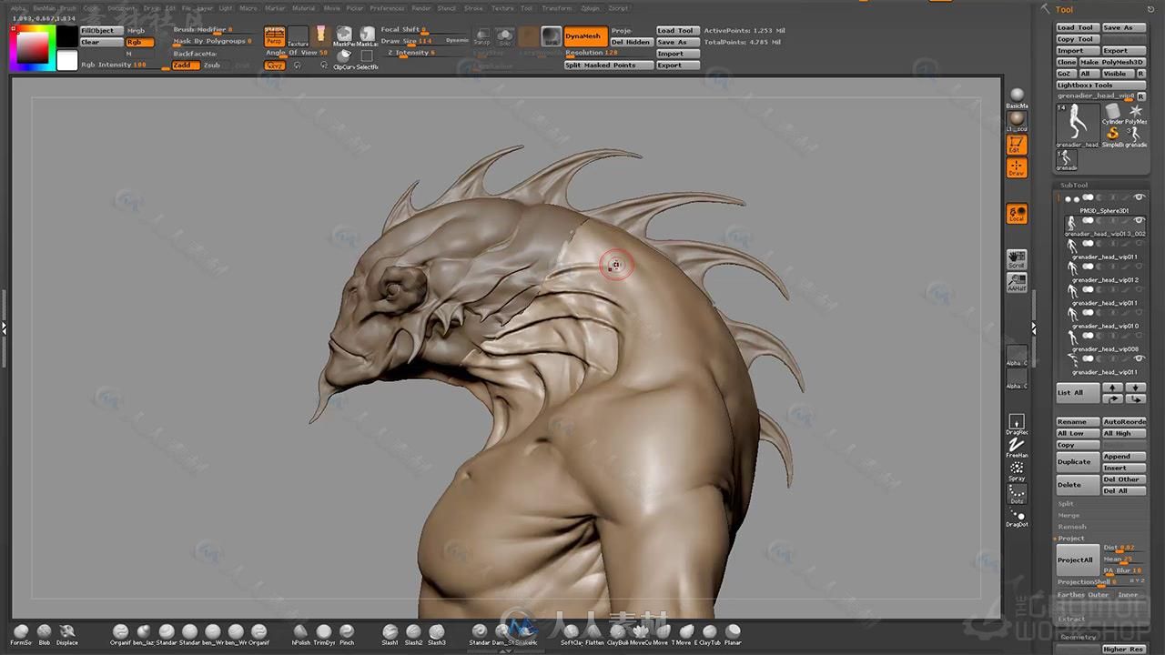 科幻游戏角色大师级完整制作实例训练视频教程 THE GNOMON WORSHOP CREATURE MODELI...