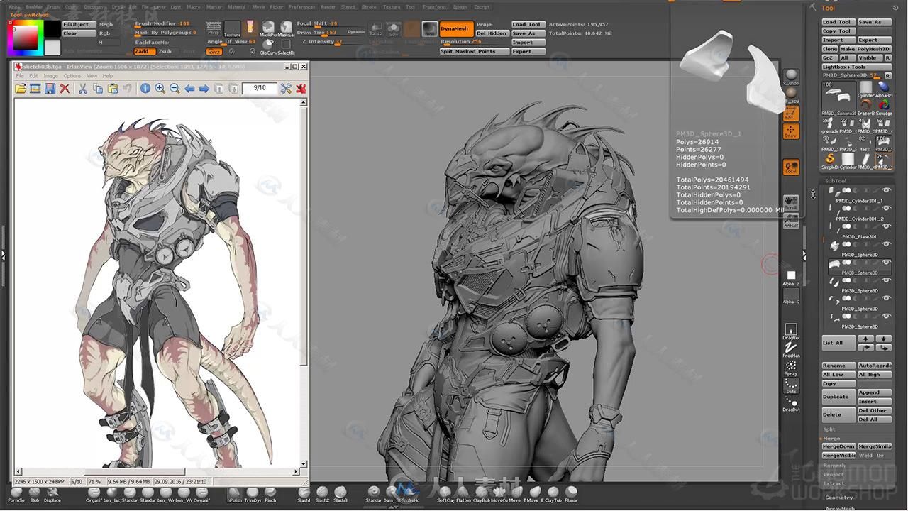 科幻游戏角色大师级完整制作实例训练视频教程 THE GNOMON WORSHOP CREATURE MODELI...