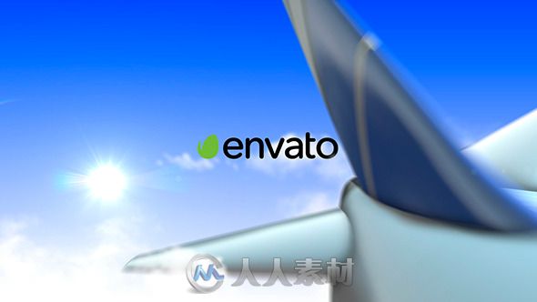 现代三维卡通飞机航班标志LOGO演绎AE模板 Videohive Airplane Logo 13574744