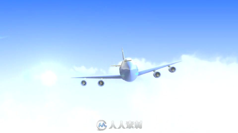 现代三维卡通飞机航班标志LOGO演绎AE模板 Videohive Airplane Logo 13574744