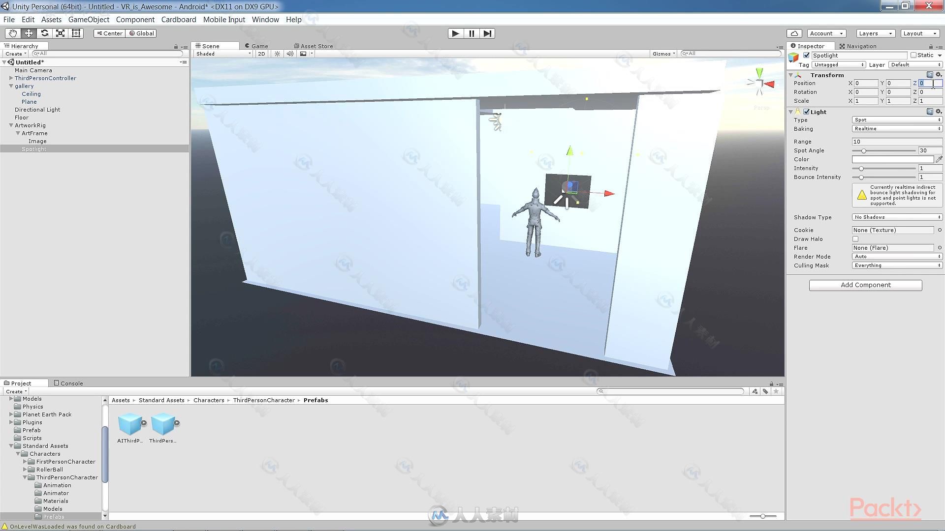 Unity中VR技术核心技术训练视频教程 PACKT PUBLISHING UNITY VIRTUAL REALITY VOLU...