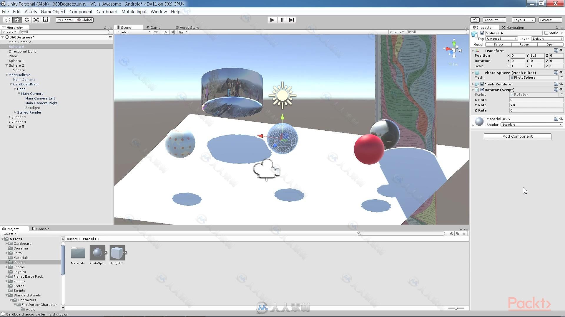 Unity中VR技术核心技术训练视频教程 PACKT PUBLISHING UNITY VIRTUAL REALITY VOLU...