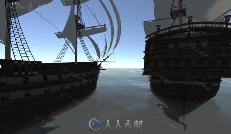 年代久远的军舰海上车辆3D模型Unity游戏素材资源