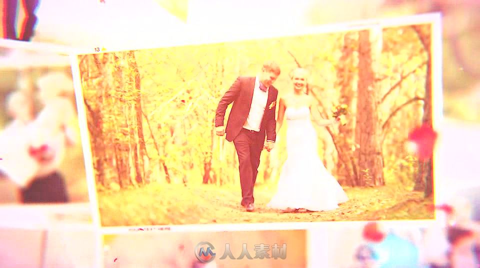 浪漫梦幻婚礼拍立得照片展示幻灯片相册动画AE模板 Videohive Wedding 19317903