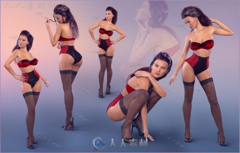 美丽感性的女性性感姿势造型3D模型合辑