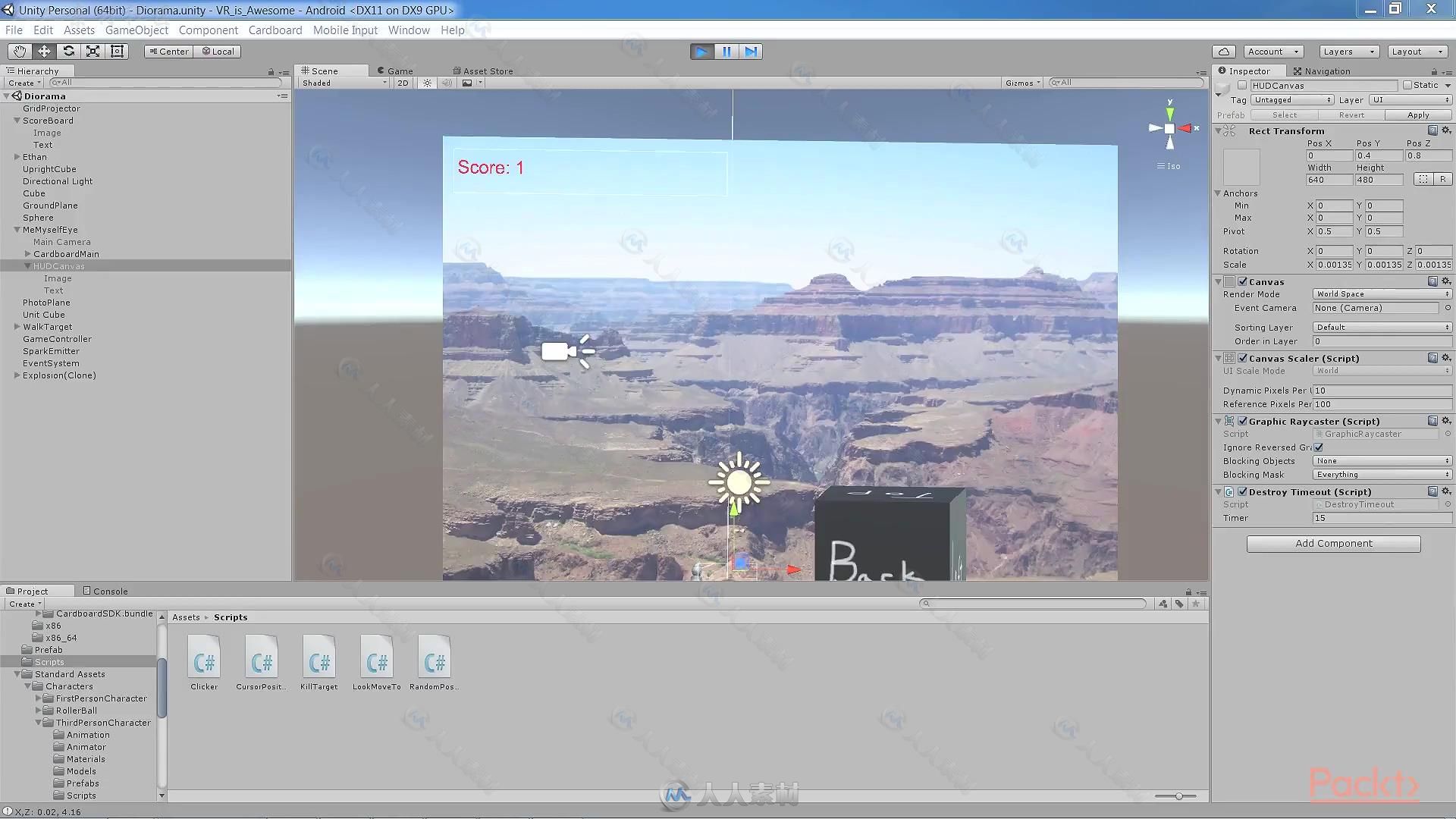 Unity中VR技术核心技术训练视频教程第一季 PACKT PUBLISHING UNITY VIRTUAL REALIT...