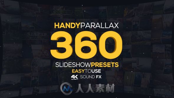 优雅简单的照片画廊展示视差幻灯片相册动画AE模板Videohive Handy Parallax Prese...