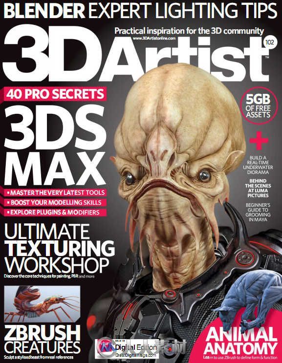 3D艺术家书籍杂志数字艺术资料包Vol.99 - 104期合辑 3D ARTIST ISSUE DIGITAL CONT...