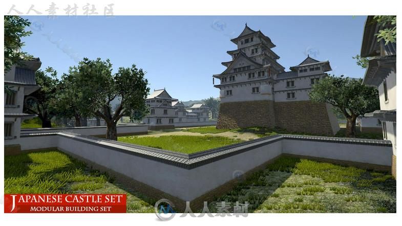 日本城堡历史环境3D模型Unity游戏素材资源