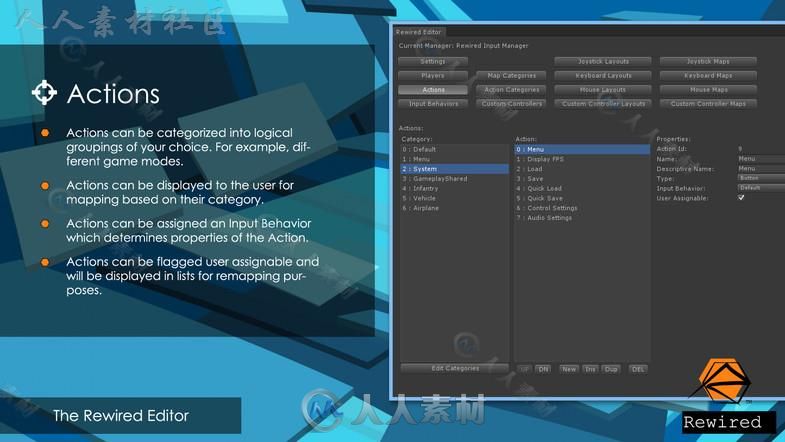 强大的重播高级输入系统编辑器扩充Unity游戏素材资源